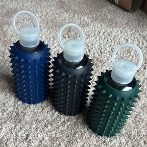 Spiked Silicone Water Bottles - Blue, Black, Green
